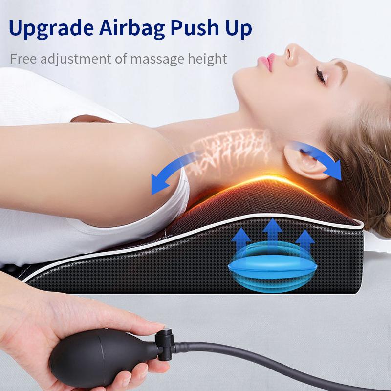 Electric Cervical Orthopedic Pillow Shiatsu Head Cervical Ttraction Body Back Waist Massager Car With Heating Vibrating Massage