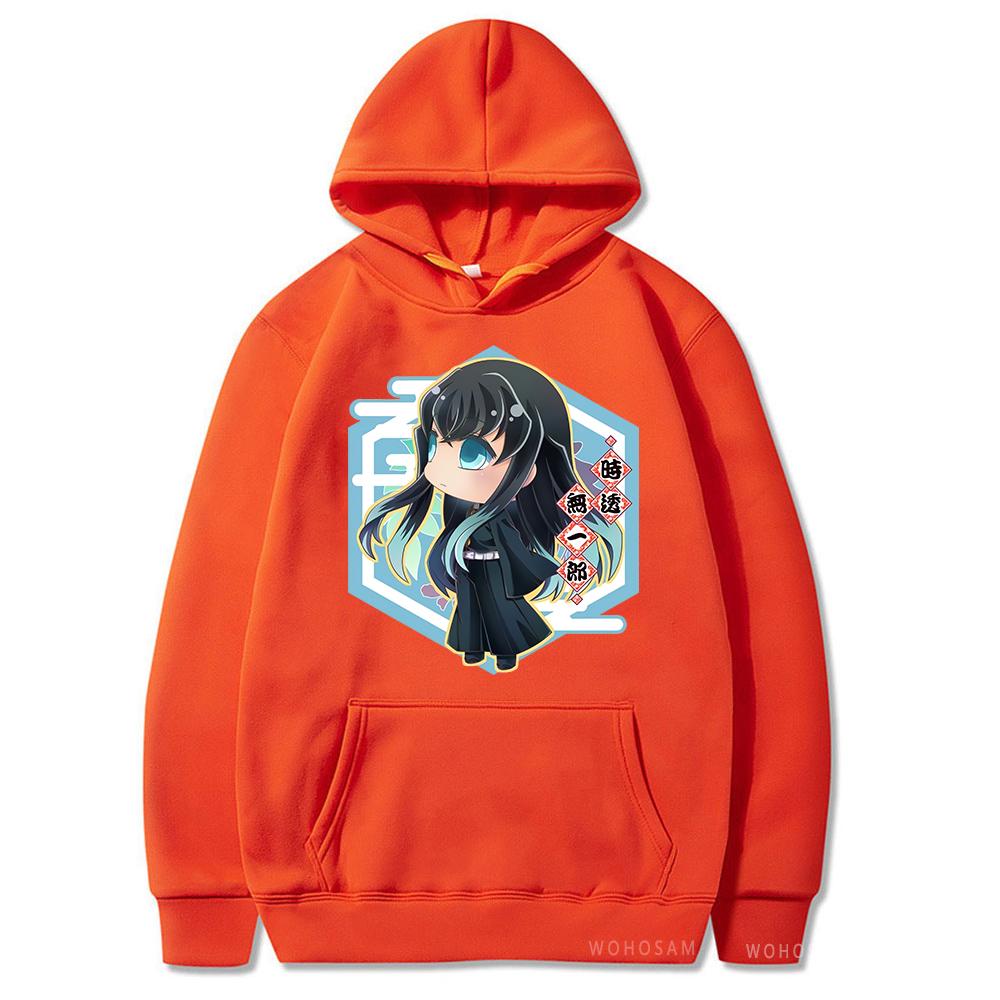 Hot Anime Demon Slayer Muichiro Tokito Kawaii Cartoon Printed Men Women Patchwork Hoodies Harajuku Kimetsu No Yaiba Sweatshirt