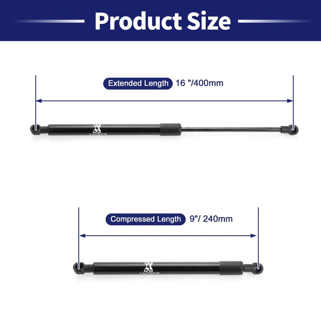 X AUTOHAUX 2-Piece 16-Inch Lift Support Strut Shock Gas Springs for Universal RVs, Trucks, and Boats, Black, 56 Lbs