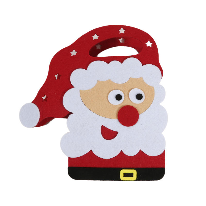 Cute Christmas Tree Treat Pouch Santa Claus Elk Gifts Bag Portable Decoration Felt Cloth Candy Handbag