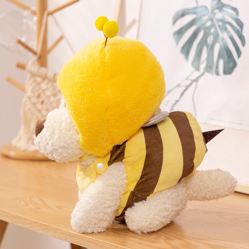 New Creative Bee Dog Animal Get Dressed  Soft Simulation Dolls Funny Throw Pillow Soft Sofa Birthday Gifts Christmas Home Decor