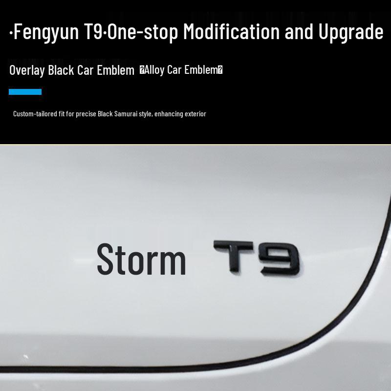 Black Warrior Badge for Chery Fengyun T9 Logo Blackout Modification - Exterior Trim Accessory
