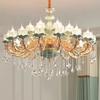 Glass Crystals For Chandeliers Green Ceramic Chandeliers Zinc Alloy Gold Living Room Lighting Dining Room Crystal Chandeliers