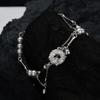 Niche S925 Sterling Silver Safety Buckle Bracelet, Women's Platinum Handmade Short Pearl Bracelet