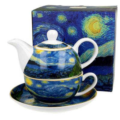 [R6661] - Solitario porcelana 'Vincent Van Gogh' (Noche estrellada) - altura 13cm