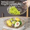 PET Snack Display Plate Gold-Trimmed Edge Fruit Storage Basket Heat Resistant Glacier Fruit Bowl