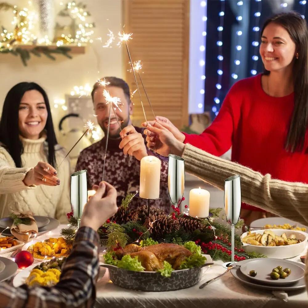 New Stainless Steel Beveled Champagne Cup Goblets 8.2oz Cocktail Martini Wine Glass Champagne Glasses Stemware for Bar Utensils