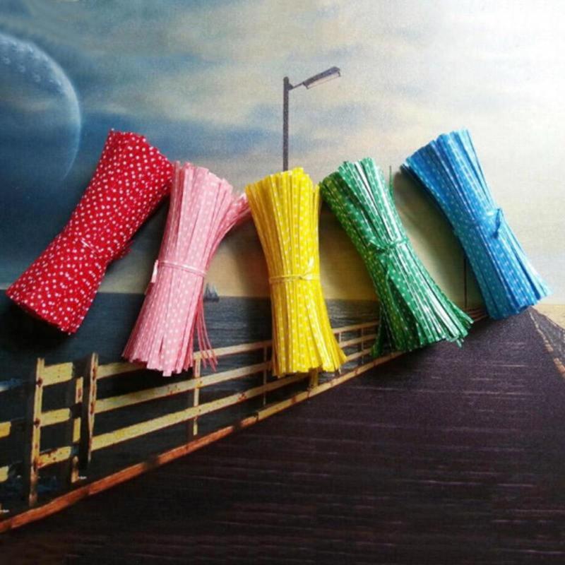 500PCS/Bag Ribbon Wrap Tie PVC Ligation for Cellophane Candy Cookie Gift Bag Pouch In Wedding Party D