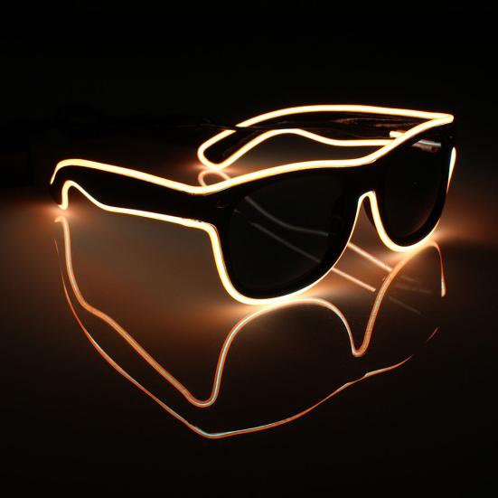 Óculos de LED EL Wire Acendem Brilham Óculos de Sol Óculos de Sol para Festa em Boate