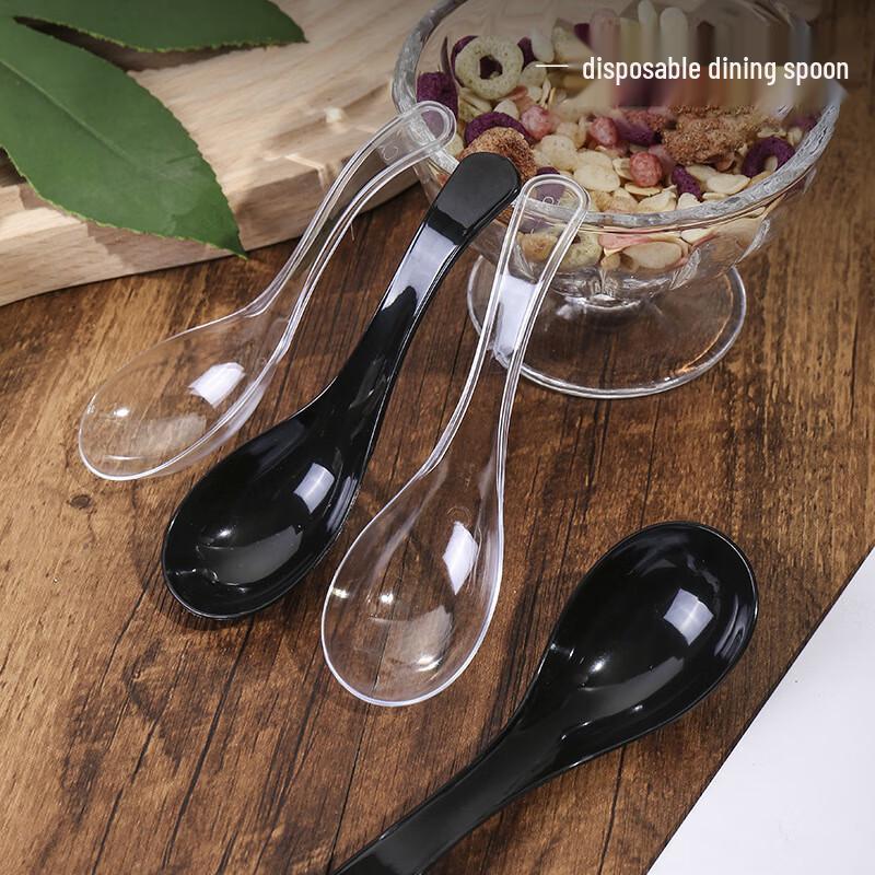Disposable Plastic Crystal Clear Soup Spoons