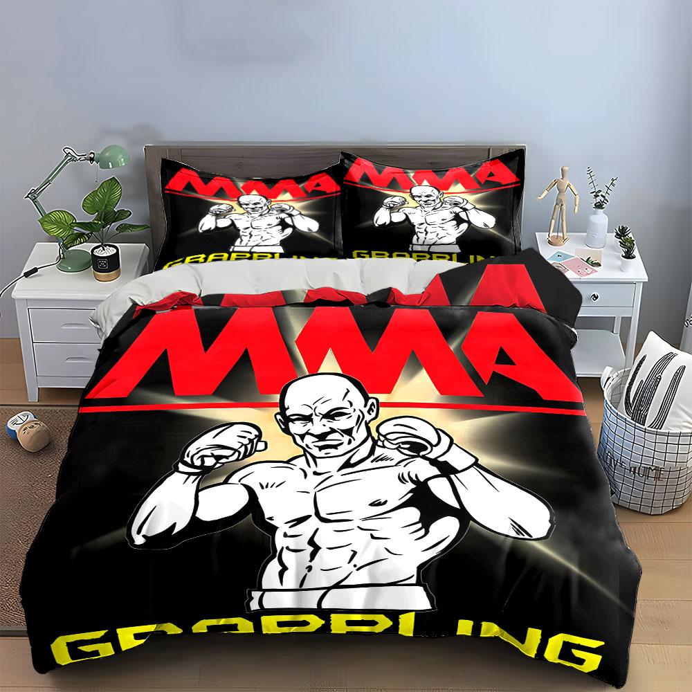 MMA-vechter, vetgedrukte tekst. Beddengoedsets Dekbedovertreksets Dekbedovertrekken Kussenslopen(1*Dekbedovertrek 2*Kussenslopen zonder dekbedvulling)
