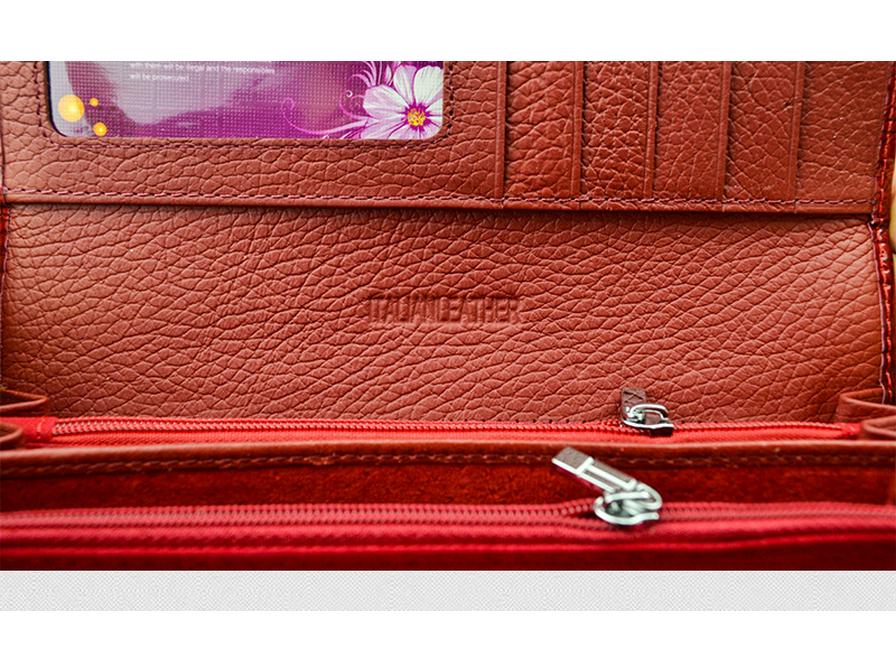 Top Layer Cowhide Women's Crocodile Pattern Genuine Leather Wallet and Clutch