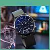 Gj083 Men's Casual Quartz Silicone Watch Decorative Blue Glass Stainless Steel Clasp Characters)