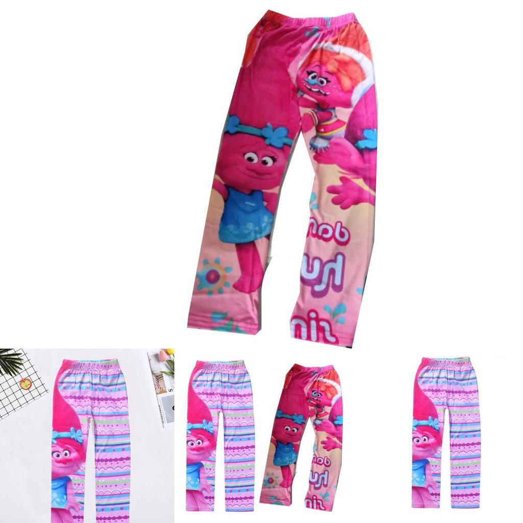 Trolls Girls Cartoon Animal Design Length Pants For Spring And Summer