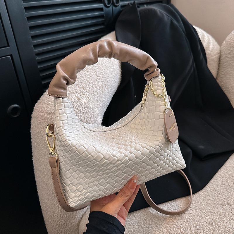 Bags Women's autumn and winter fashion weaving solid color texture casual commuting shoulder messenger bag