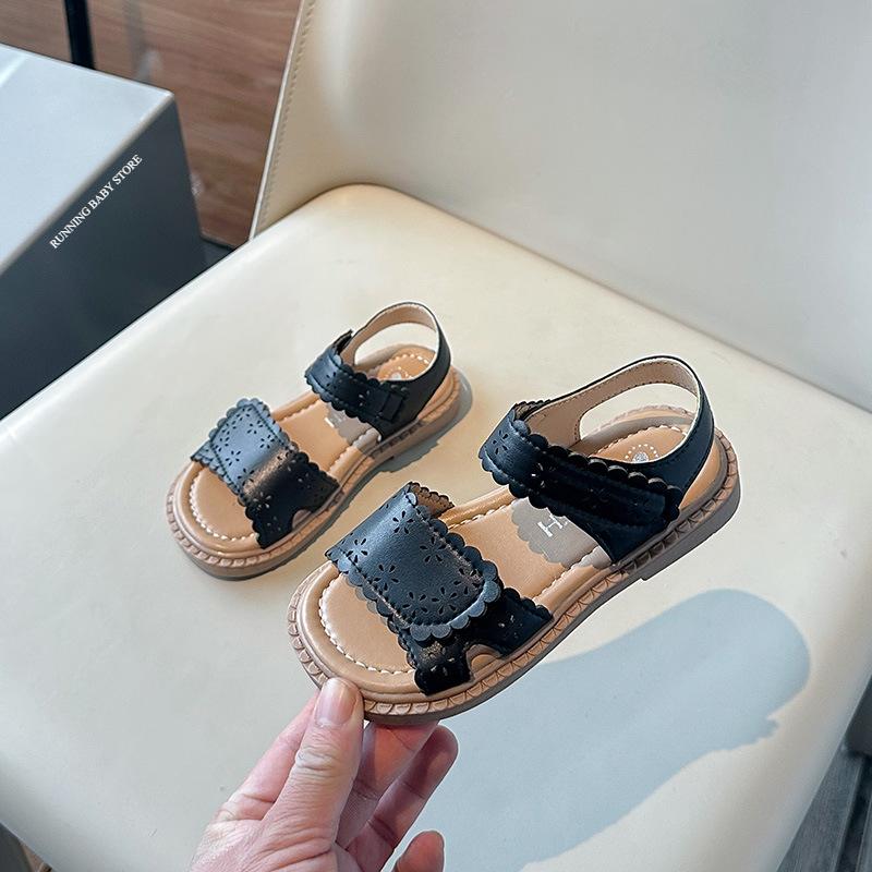

Fashionable Girls Sandals Summer Hollow-out Flowers Princess Sandal 1-6 Years Old Student Outside Wearing Versatile Shoes I03023 21 чорний