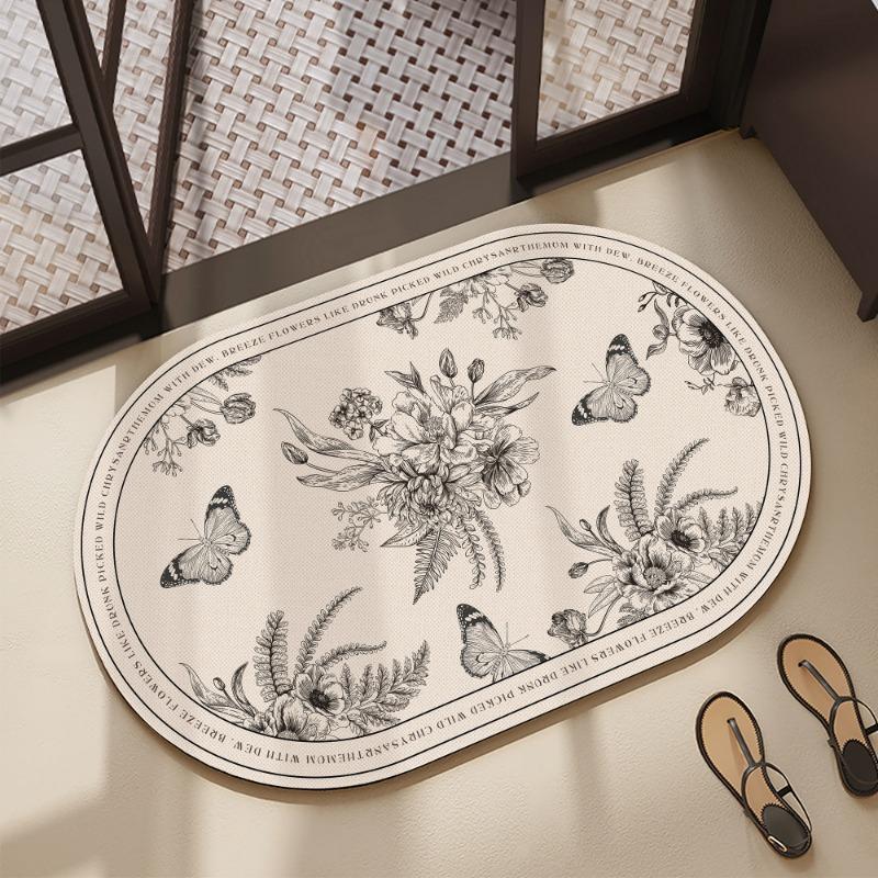 Bathroom Cabinet, Diatomaceous Earth Door Mat, Quick Drying and Anti Slip Floor Mat, Toilet and Bathroom Entrance Mat