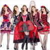 Damen Gothic Hexenkleid Vampirkönigin Cosplay Fairy Tail Kleider Langarm Gothic Kostüm Kleid Bühnenkleidung Halloween Karneval Luxus