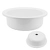 375x130mm RV Boat Round Vessel Sink Bathroom Hand Wash Basin Acrylic White for Motorhome Yacht Bathroom
