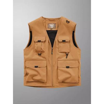 Sleeveless Vest Men's Four Seasons Middle-aged Outdoor Leisure Loose Large Size Vest European and American Sports Multi-bag Vest