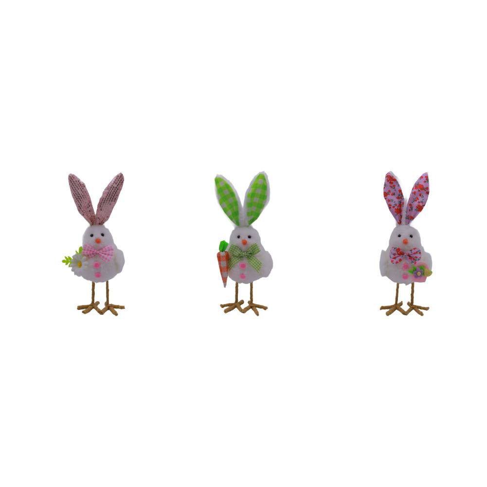 Bird Ornament Easter Table Decor Easter Home Decor Foam Filling Soft Lightweight Design Glitter Accent Plaid Pattern