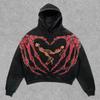 Spring and Autumn American Retro Skull Skull Skeleton Series 3D Digital Printing Trend Hoodie Sweater