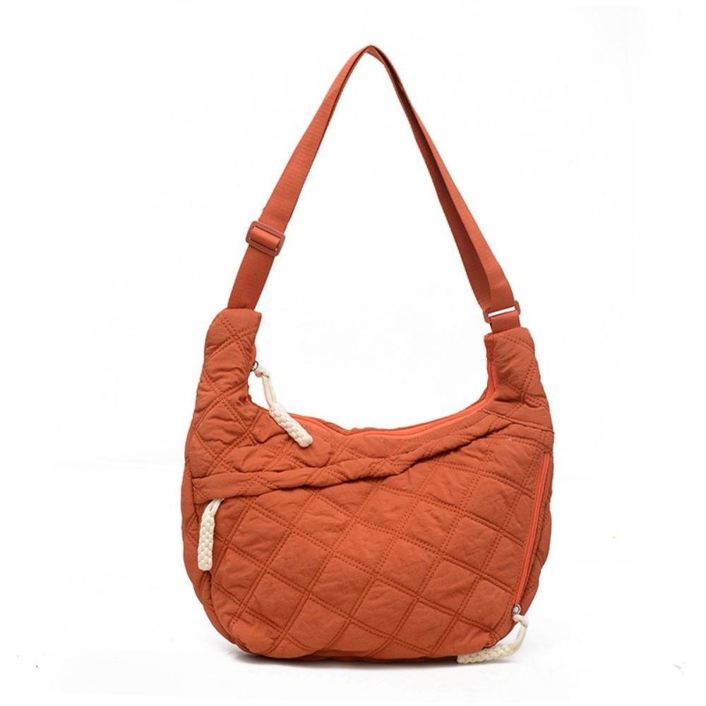 Fashion Lightweight Tote Bag Large Capacity Retro Texture Crossbody Purse Versatile Rhombus Messenger Bag Casual Use