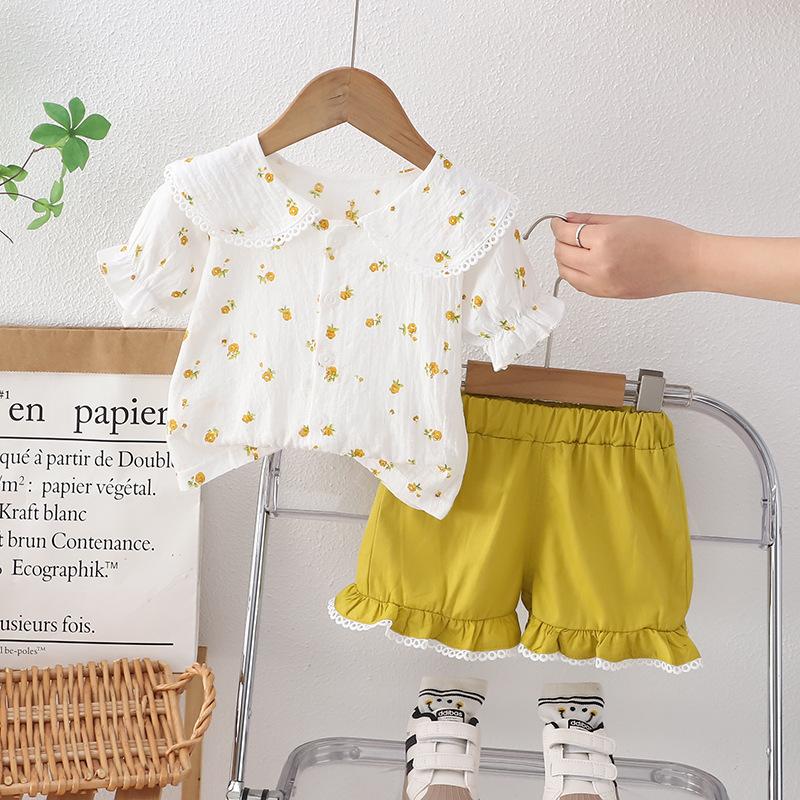 New Summer Baby Girl Clothes Suit Children Fashion Cute T-Shirt Shorts 2Pcs/Sets Toddler Casual Costume Infant Kids Tracksuits