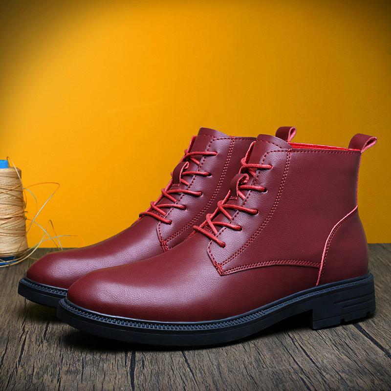 

Martin boots business casual dress leather shoes leathershoes 44 червоний