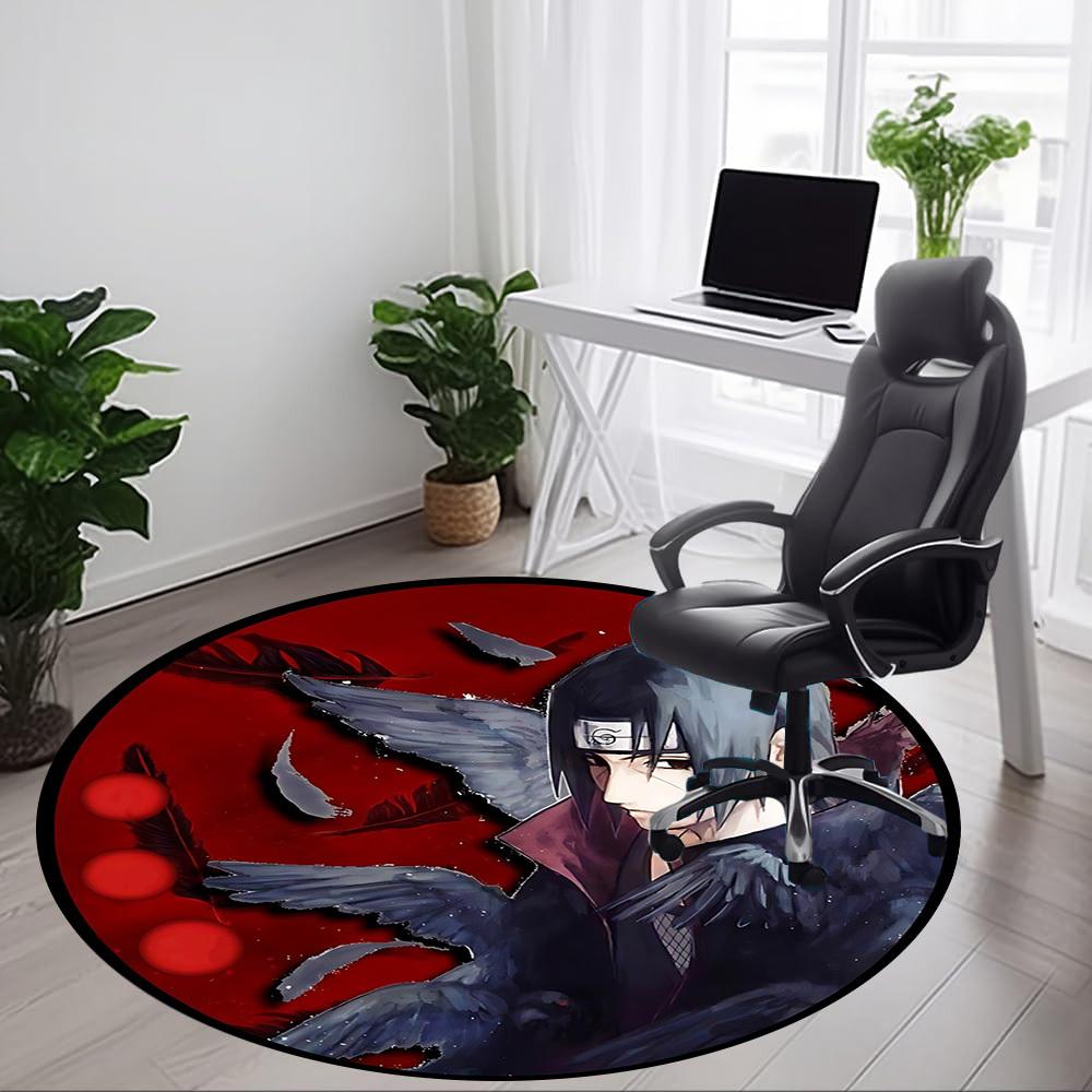 1pc Naruto Chair Carpet for Office, Indoor Non Slip Washable Polyester Fiber Carpet, Mat For Office, Machine Washable