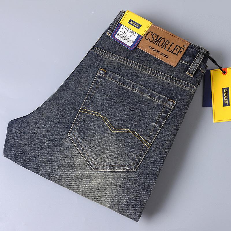 CSMOR LEE Herren Retro Slim Straight Elastische Jeans - Frühling & Herbst Kollektion