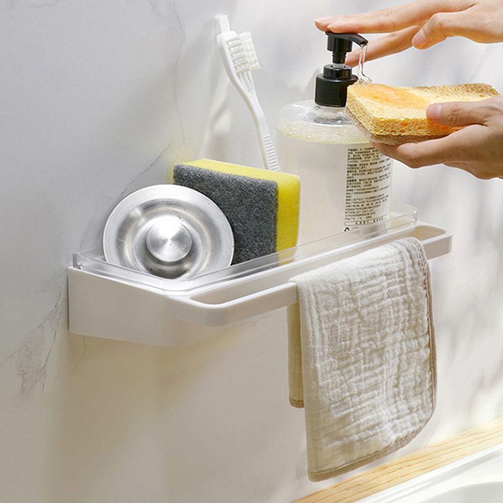 Space-Saving Dishwashing Towel Holder Self-Draining Towel Storage Rack Bathroom Organizer