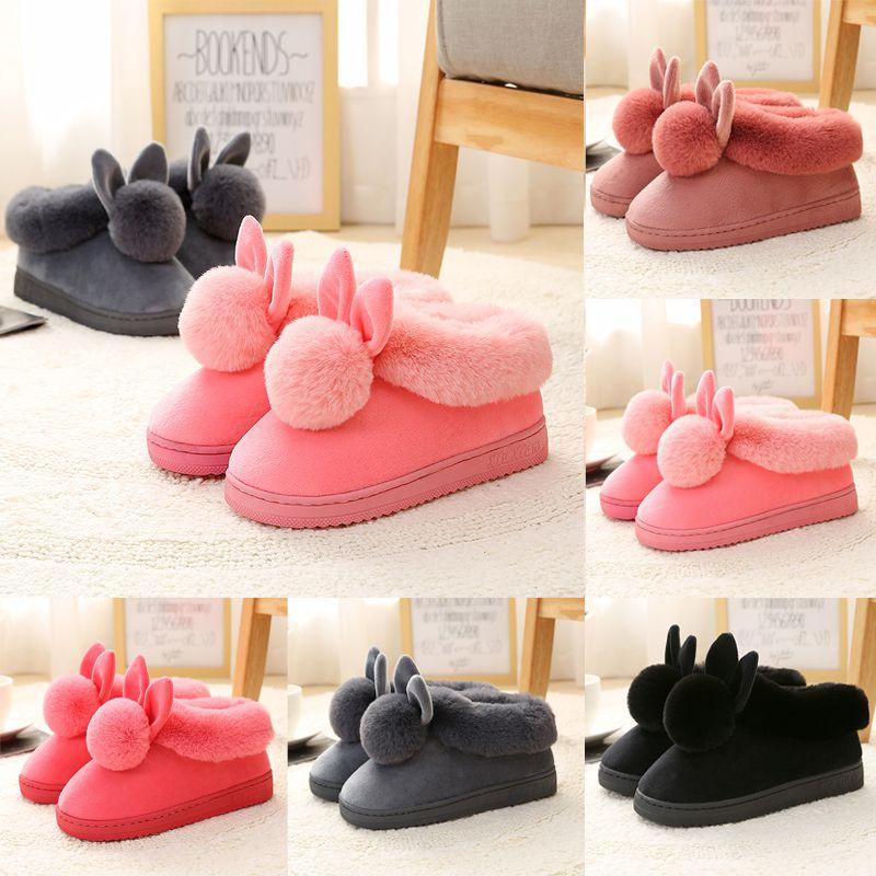 Cozy Women Bunny Rabbit Plush Slippers With Soft Antiskid Sole For Winter Warmth