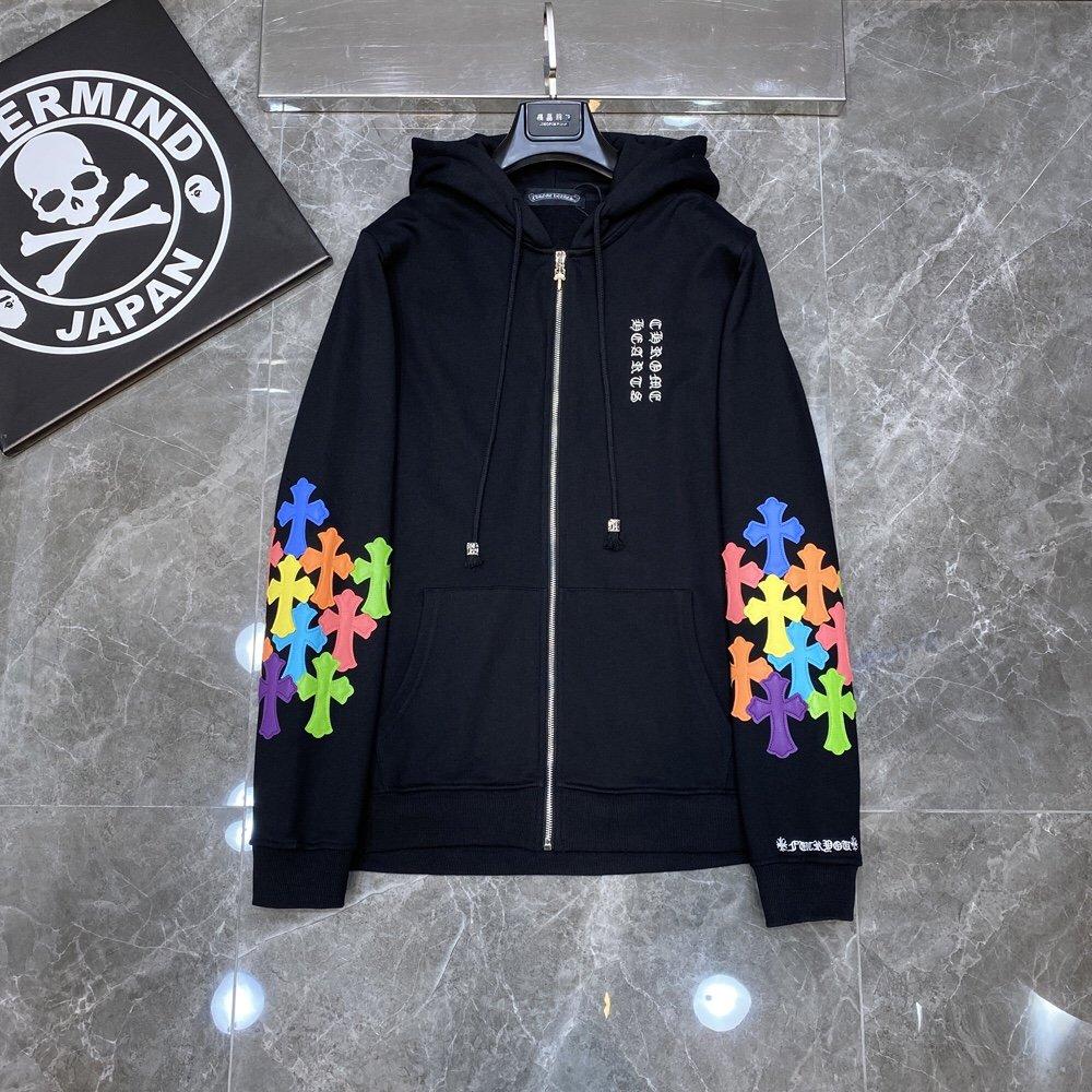 8149 CHROME HEARTS 2025 New Spring and Autumn Plus-size Thin Style Classic Style Logo Zipper Hooded Sweatshirt for Couples