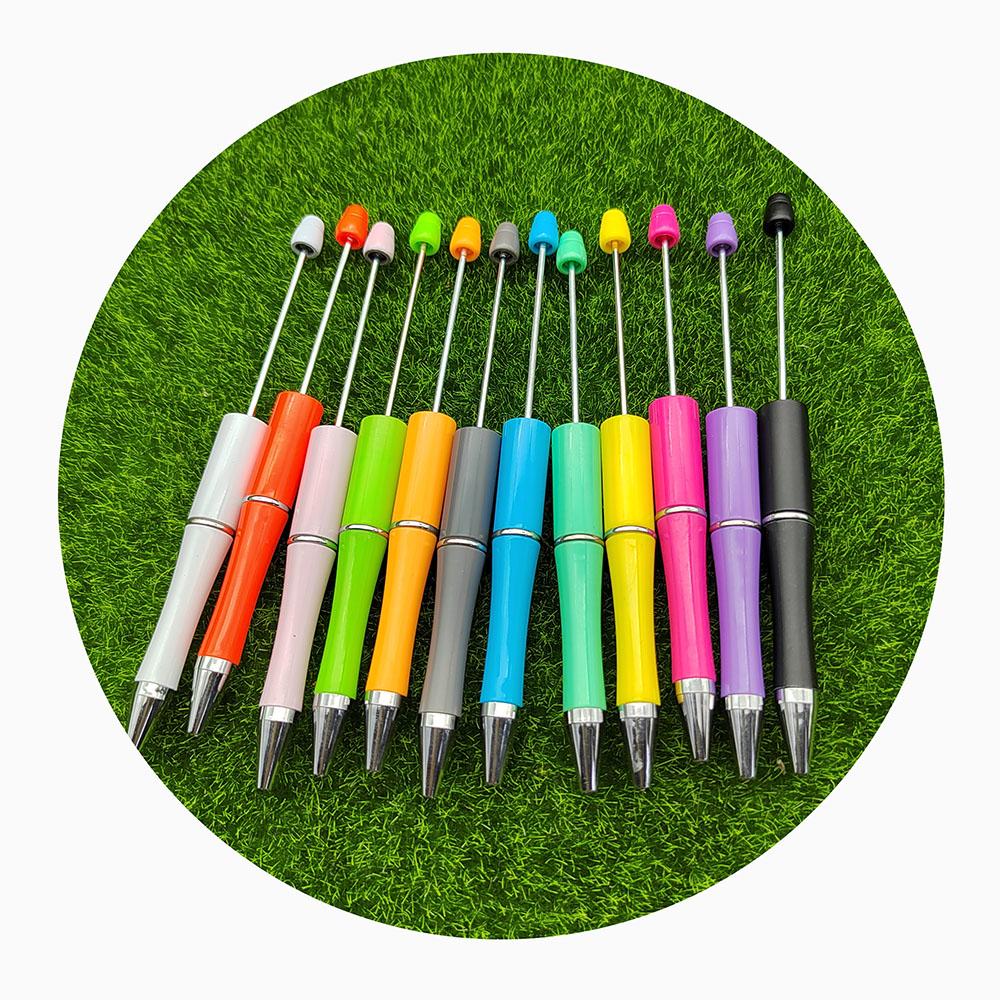 Popular Ballpoint Pen Back to School Party Home Office Ball Pen Personalized Plastic Beaded Pens for Guest