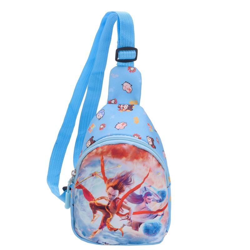 2 Ne Zha Cartoon Kids Small Crossbody Bag Durable Polyester Everyday Activities