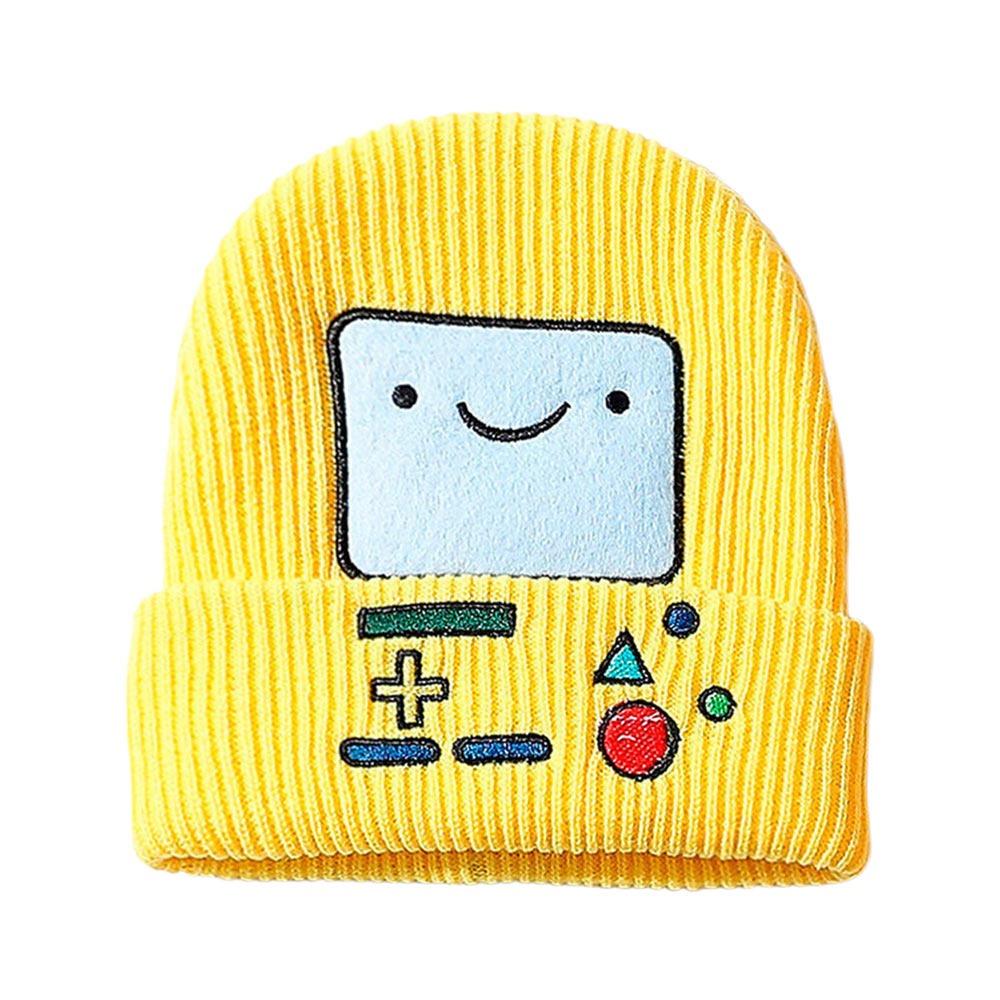 Embroidered Knitted Beanies Hat Game Machine Pattern Knitted Skull Bonnet Winter Cap  Unisex