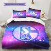 FC Schalke 04 Logo Bedding Quilt Set Quilt Cover Pillowcase Home Decoration Birthday Gift (1 * Duvet Cover + 2 * Pillowcase, Without Core)