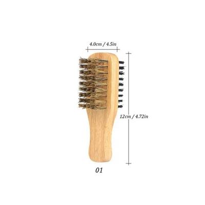 Spazzola per capelli da uomo con setole di cinghiale, legno naturale, onda, pettine antistatico, spazzola per capelli da barba con manico, strumento per lo styling, 01, 1 pezzo