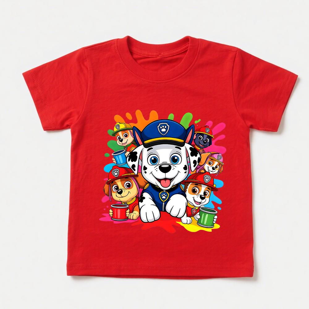 Paw Patrol Children's Print T-Shirt Casual Boys and Girls Short-Sleeve Summer Clothes