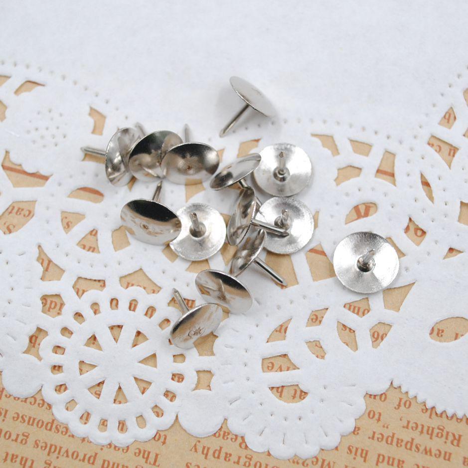 Nickel-Plated Iron Pushpins - Large Head & Durable for Office and Drafting Pushpins