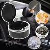 TVETE Car Ashtray with Lid Interior Ashtray Car Ashtray Mini Ashtray Drum Shaped Ashtray