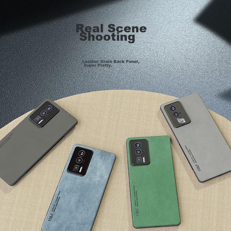 HotFire Phone Case for Xiaomi Redmi K60, Upgraded Skin-Like Matte Lens Full Protection Silicone Case - Coral Blue