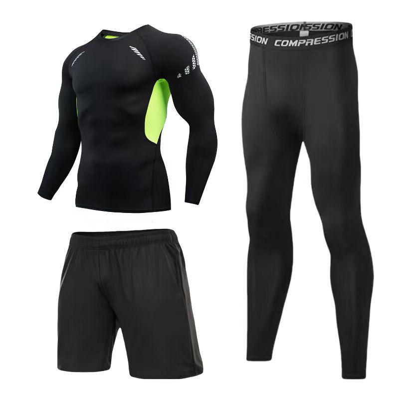 Men's High-Elastic Sportswear Set for Running - Quick-Dry, Moisture-Wicking, Breathable Fitness Tights