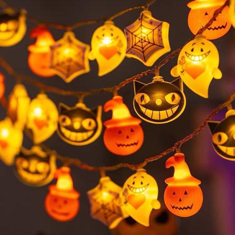 Halloween LED Pumpkin String Lights - Colorful Ghost Festive Decor