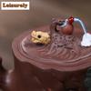500ml Handmade Yixing Purple Clay Teapots Handmade Animals Pine Pot Raw Ore Purple Mud Kettle Zisha Tea Set Drinkware Decoration