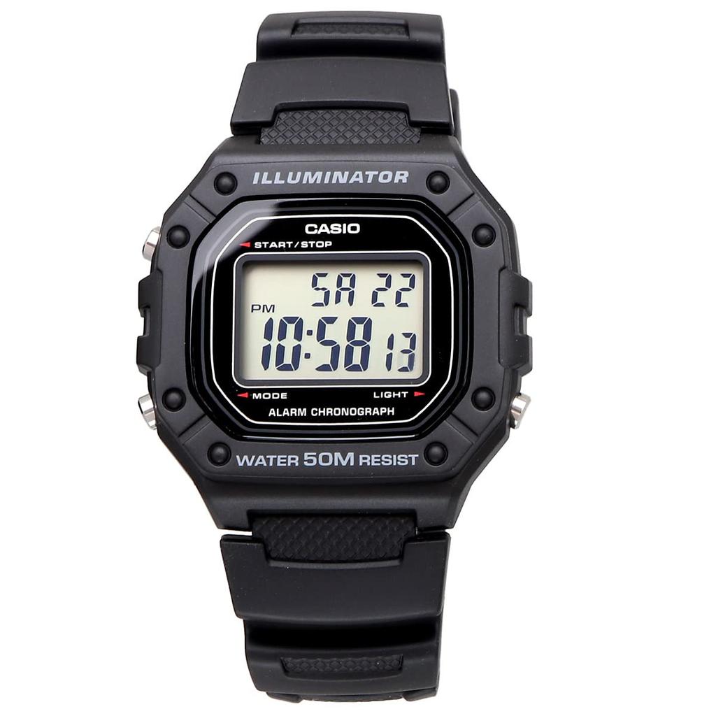 Casio Standard Digital Wristwatch for Men and Overseas Model W-218H-1AV Women, Black, [Used]