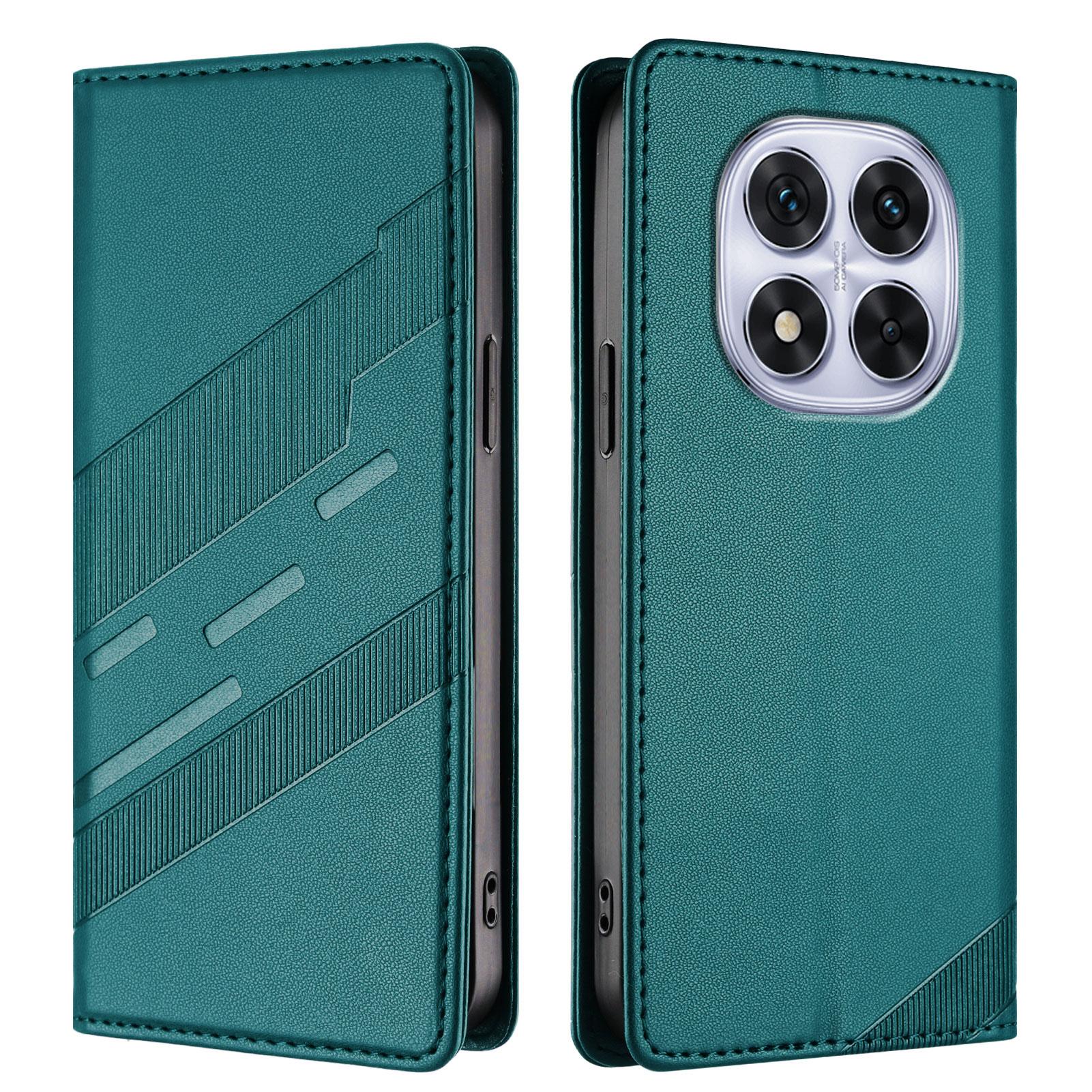 

For Xiaomi Redmi Note 14 Pro 4G Phone Cases Punk Style Imprinted Wallet Stand Leather Cover Dark Green