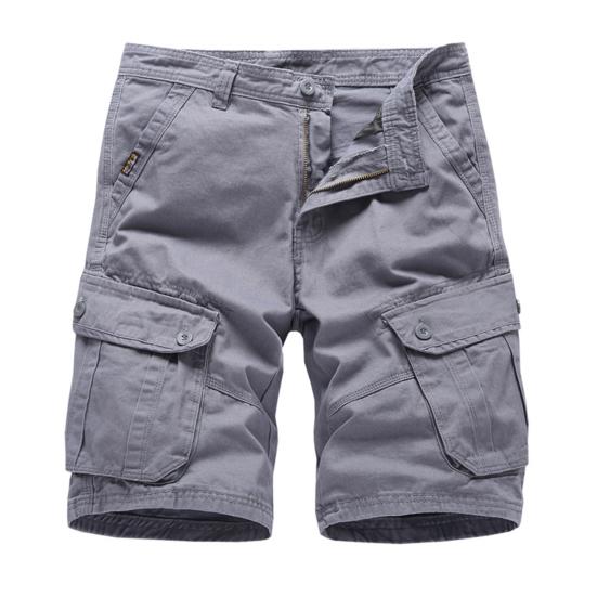 Summer Shorts Solid Color Soft Fabric Loose Trendy Zip Up Men for Home