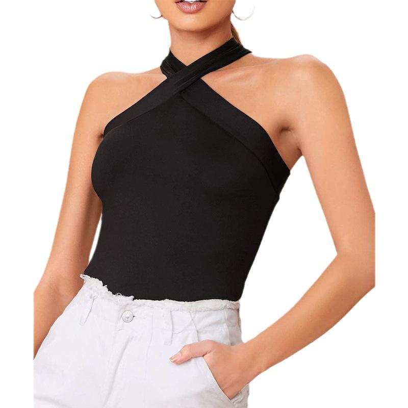 

Ladies New Comfortable And Casual Temperament Commuting Fashion Sleeveless Vest With Suspender Straps XXL чёрный